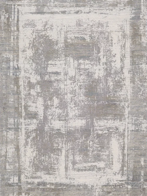 Abstract Border Grey Rug - MT177SD