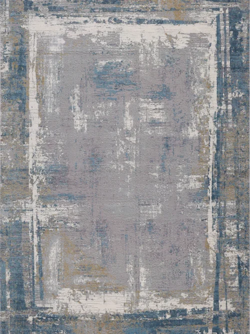 Abstract Border Blue Rug - MT176SD
